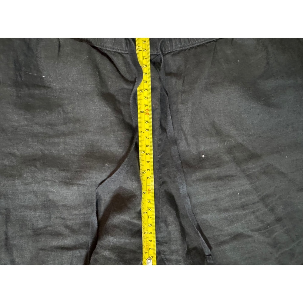Caslon Black 100% Linen Drawstring Elastic Waist Cropped Pants Women Large - Picture 4 of 6